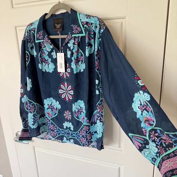 NWT Johnny Was Jade Amaya Blouse Women’s Small Silk blend in Leilana - Picture 7 of 9